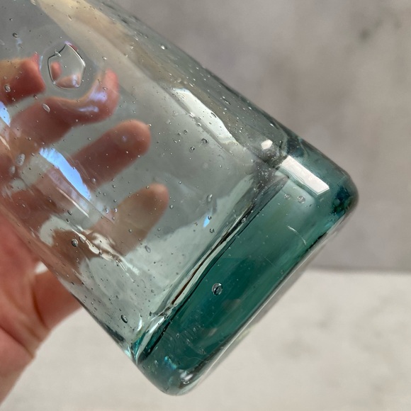 Hand Blown Glass Green Vase - Picture 7 of 7